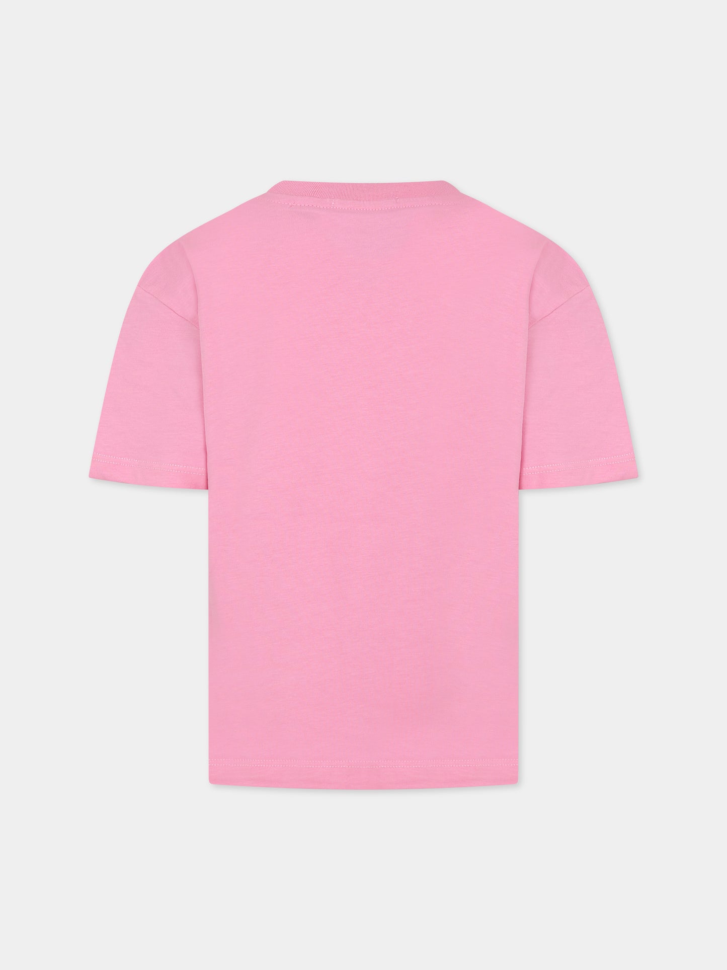 T-shirt rosa per bambina con logo,Msgm Kids,MS029315 042