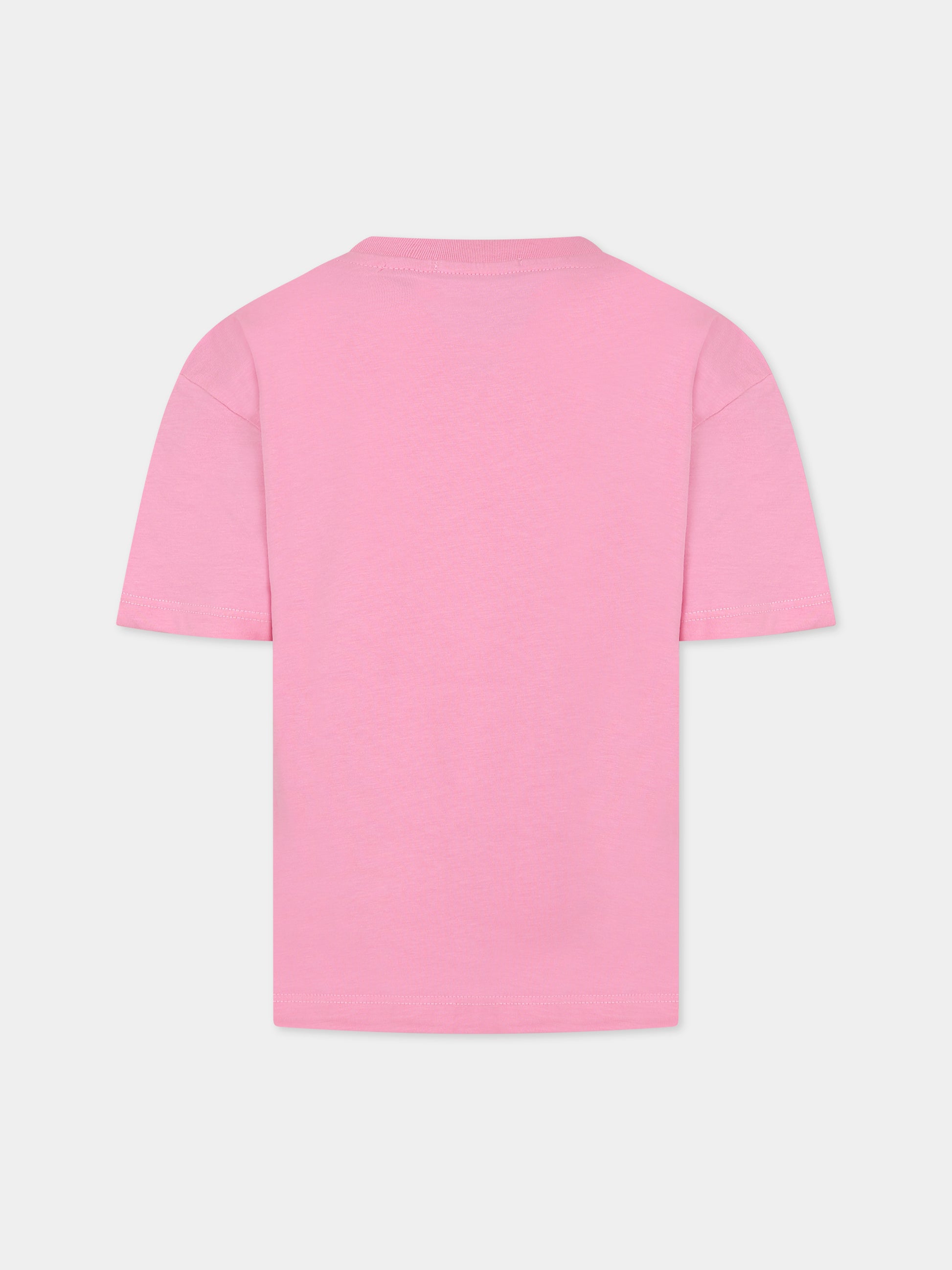 T-shirt rosa per bambina con logo,Msgm Kids,MS029315 042