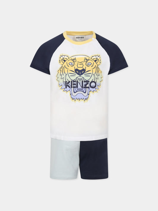 Completo multicolor per bambino con iconica tigre,Kenzo Kids,K08055 10P