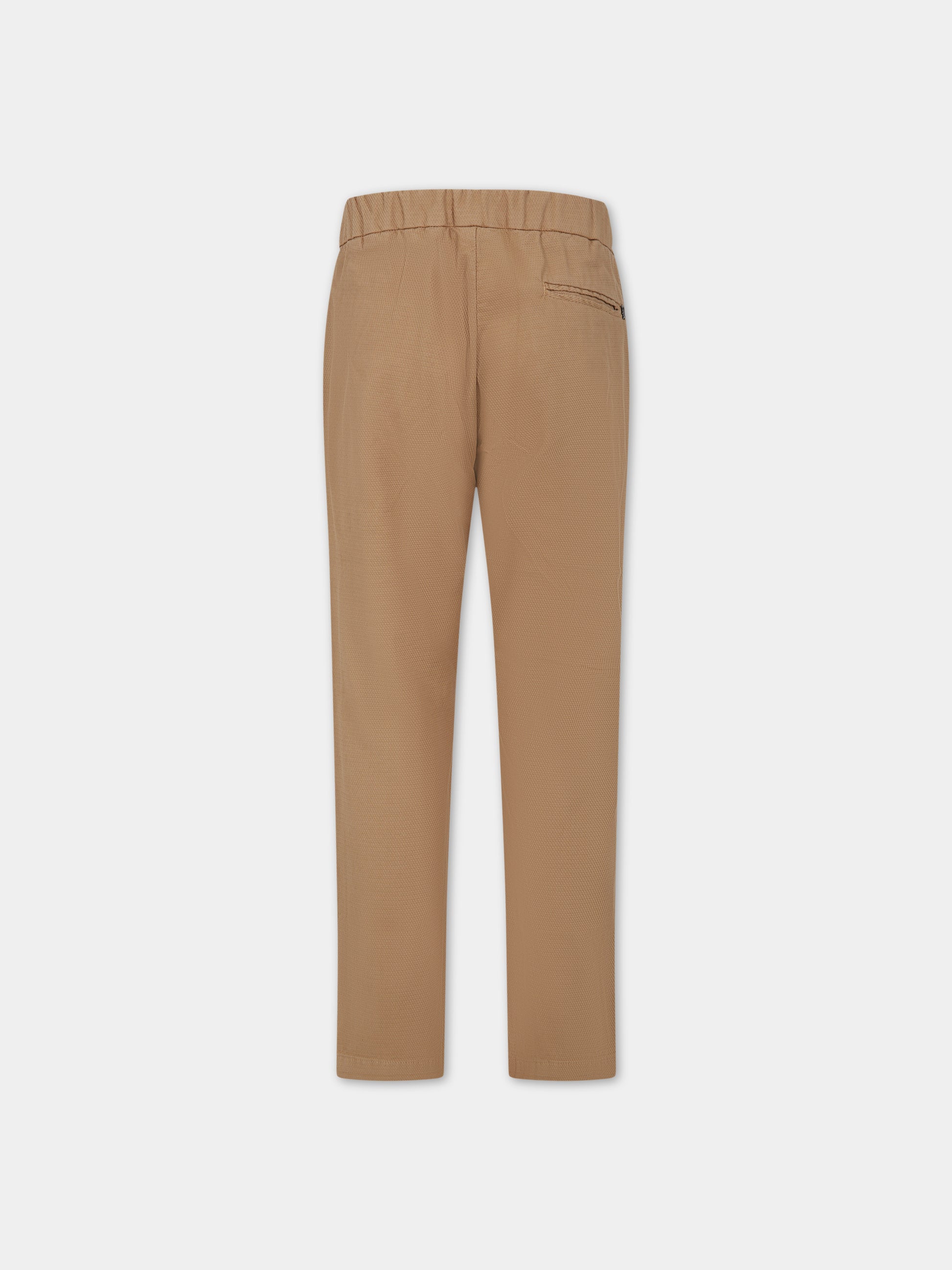 Pantaloni beige per bambino con logo,Dondup Kids,DMPA258 CE219 BD003 6005