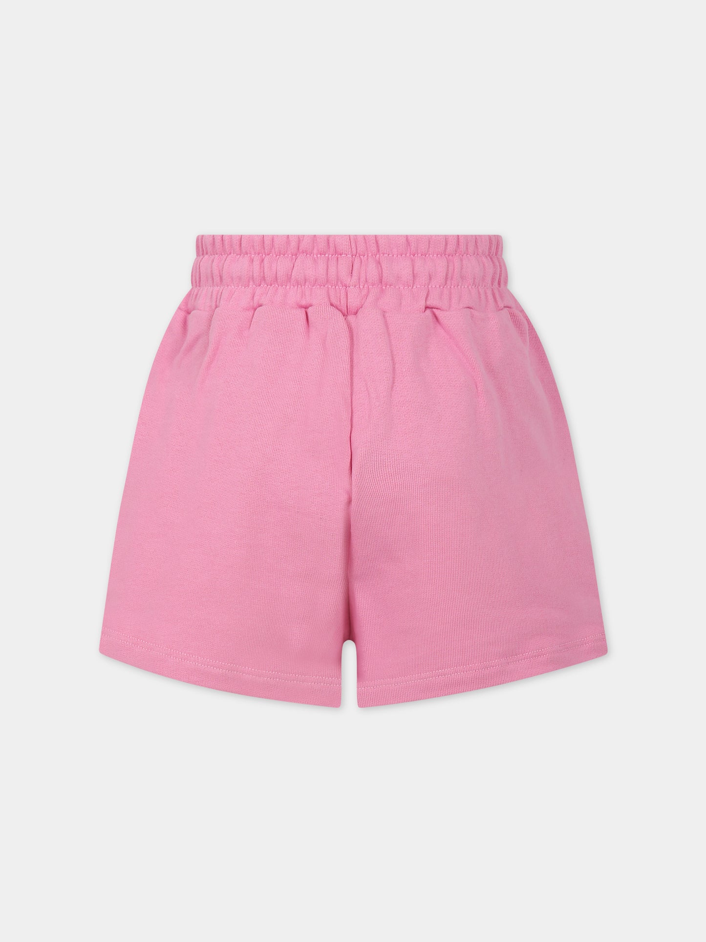Shorts rosa per bambina con logo,Msgm Kids,MS029329 042