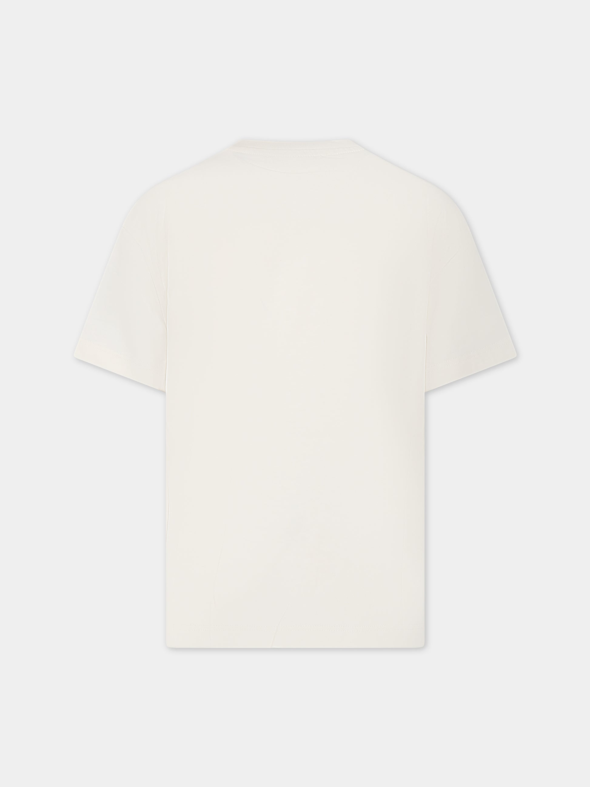 T-shirt avorio per bambino con logo,Msgm Kids,MS029521 013