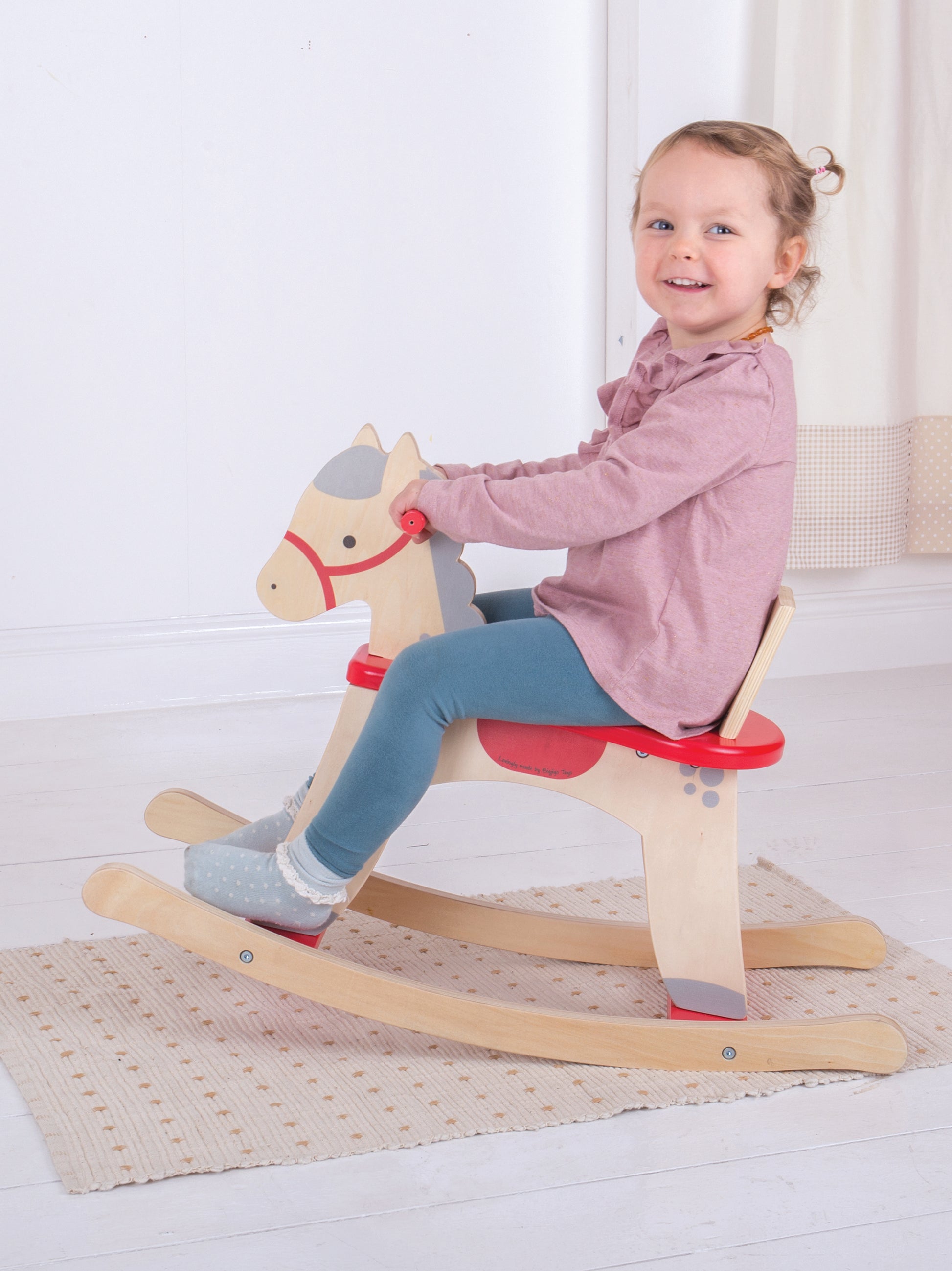 Cavallo a dondolo avorio per bambini,Bigjigs,BJ230