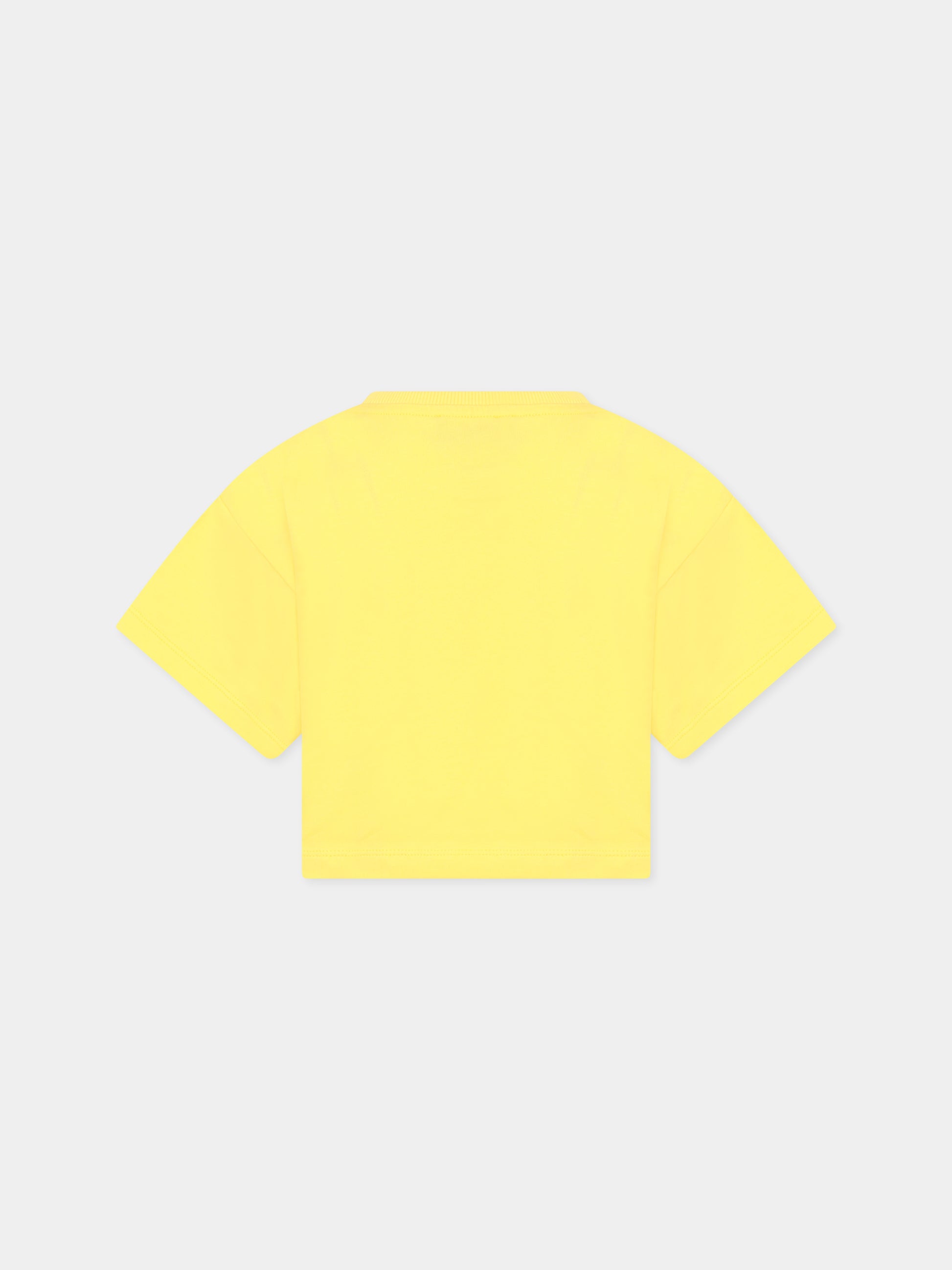 T-shirt gialla per bambina con Teddy Bear e logo,Moschino Kids,HDM04X LBA10 50162