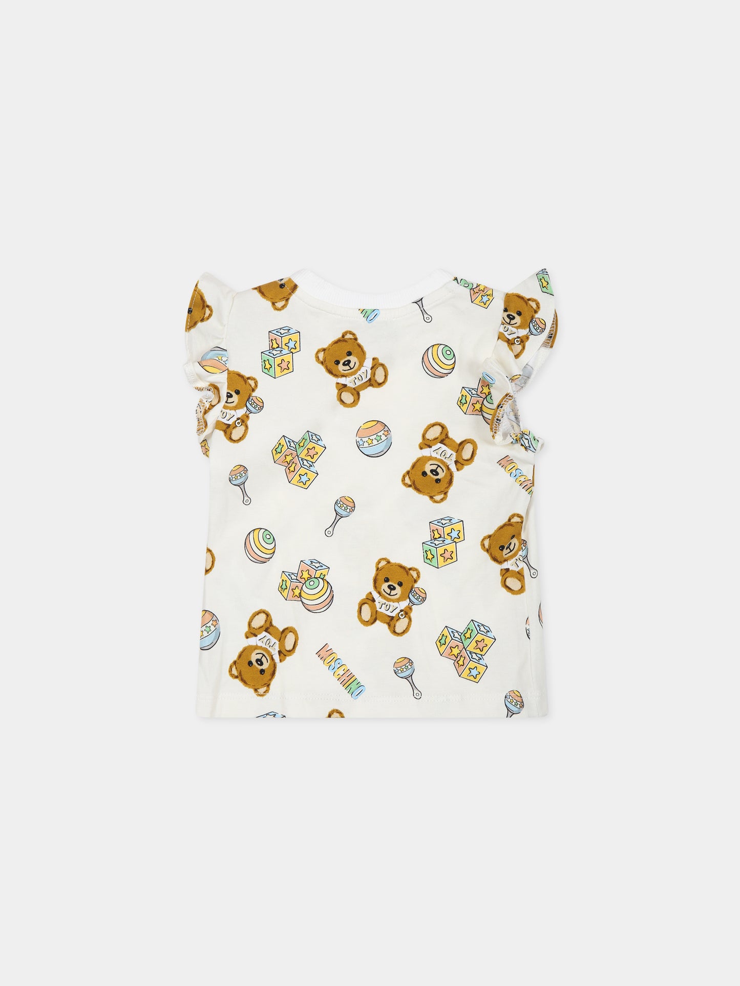 Completo multicolor per neonata con Teddy Bear e logo,Moschino Kids,MDG00S LMA01 50209