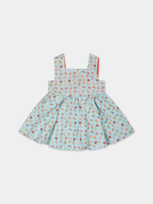 Vestito  celeste per neonata con stampa,Farway Milano,ABS04PKT