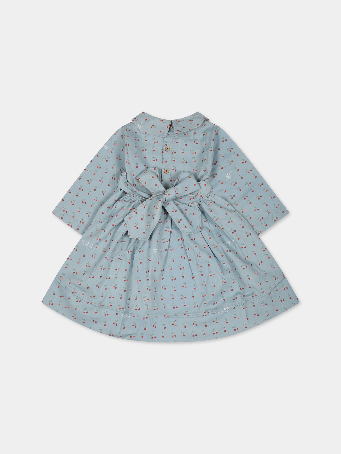 Vestito celeste per neonata con ciliegie,Farway Milano,AB03SPKS
