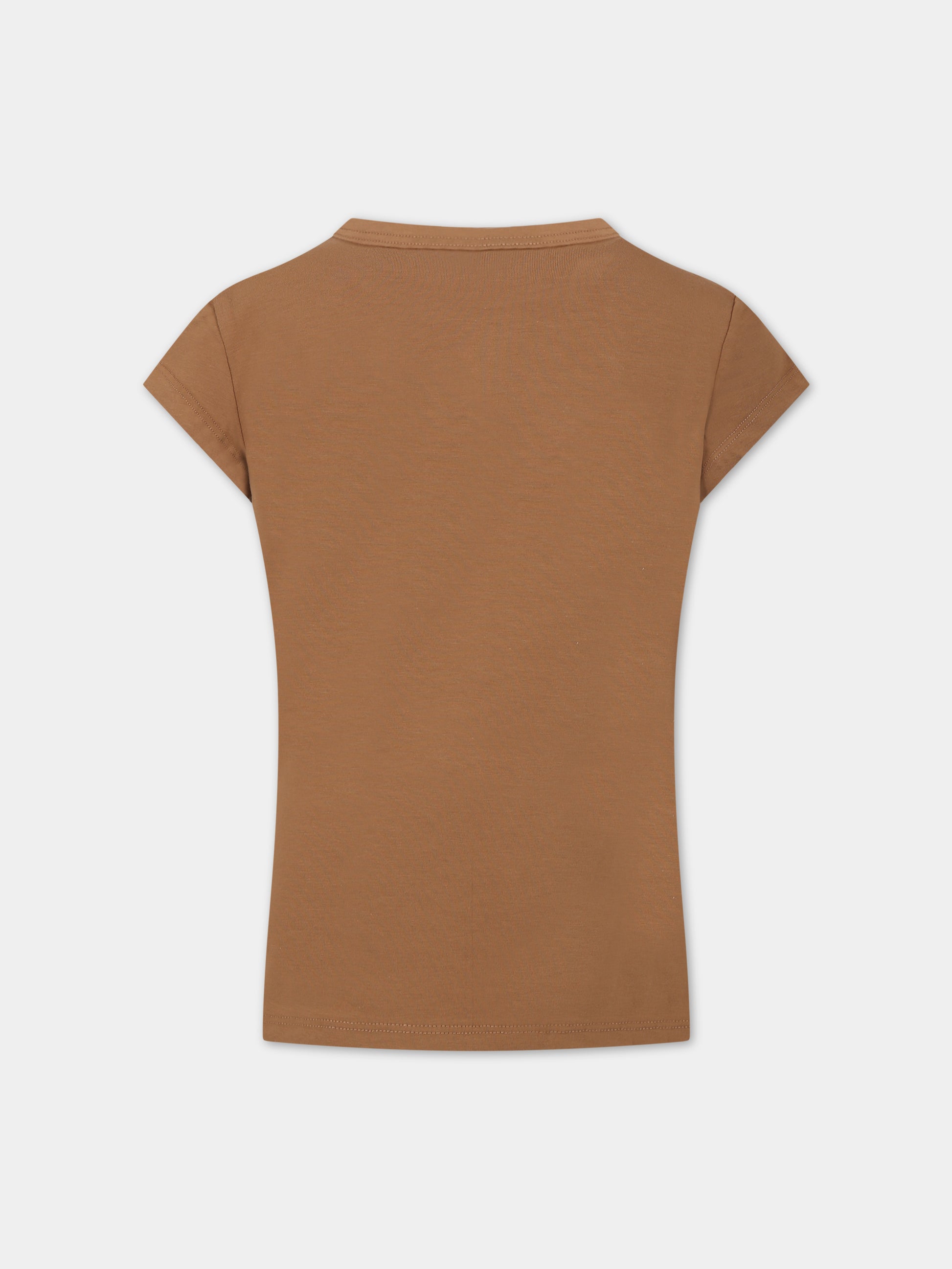 T-shirt marrone per bambina con logo,Dimensione Danza,031948 924