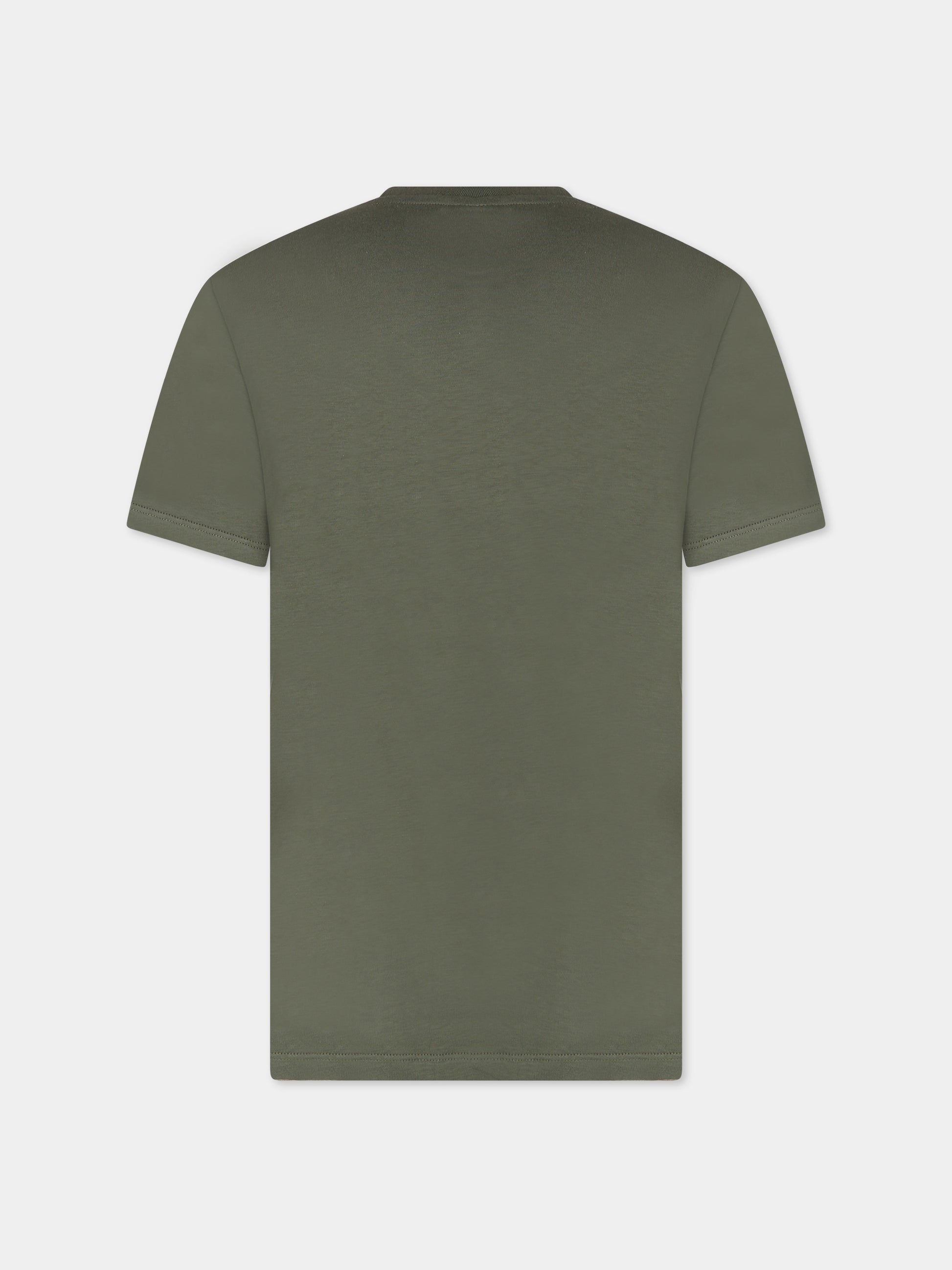 T-shirt verde per bambino con iconica saetta,Neil Barrett Kids,033634 082
