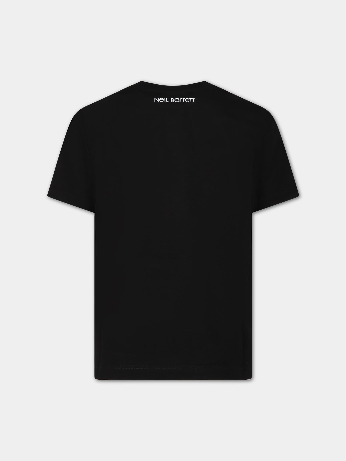 T-shirt nera per bambino con logo e iconiche saette,Neil Barrett Kids,033579 110