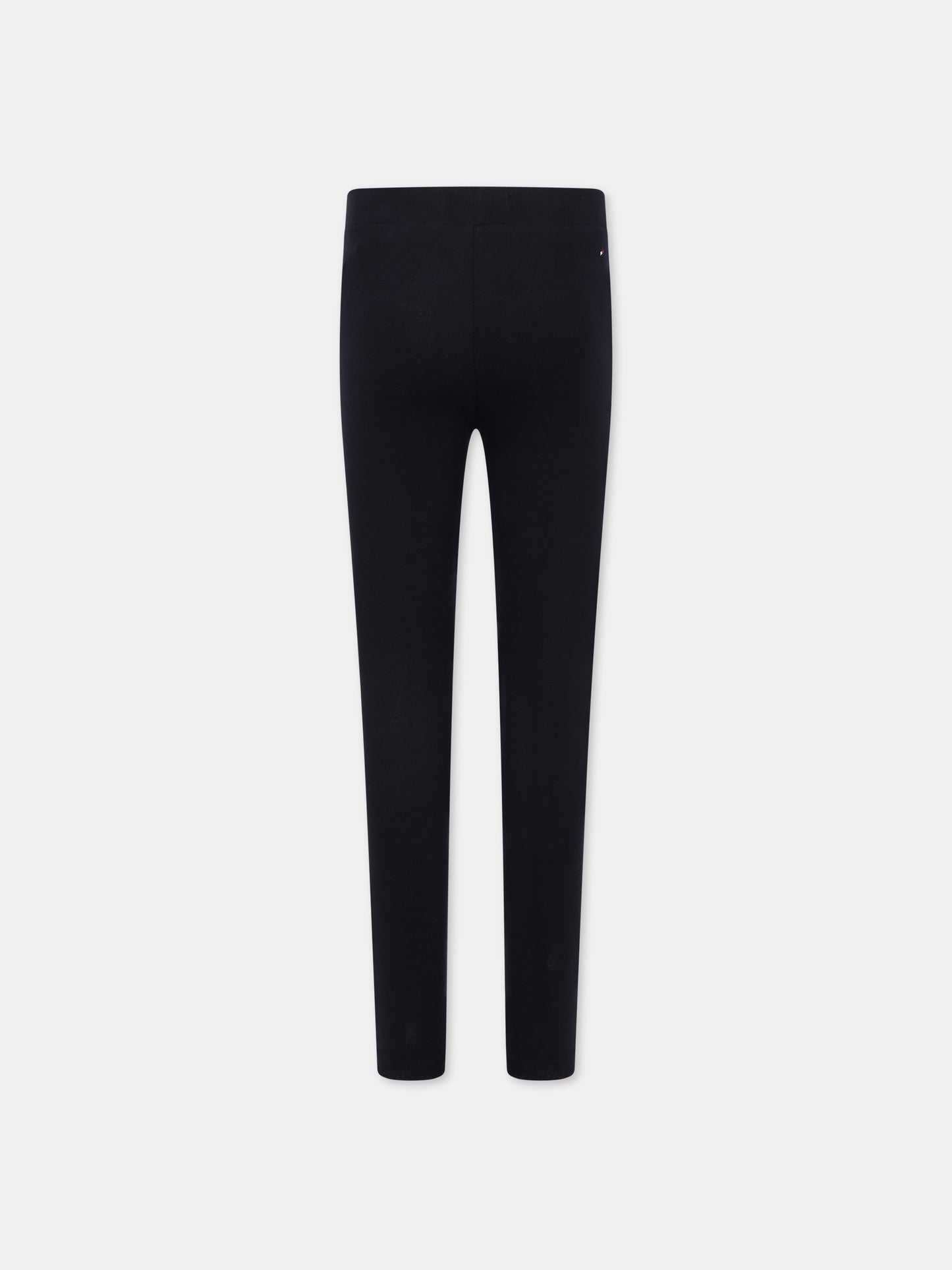Leggings blu per bambina con logo,Tommy Hilfiger Junior,KG0KG07410 DW5