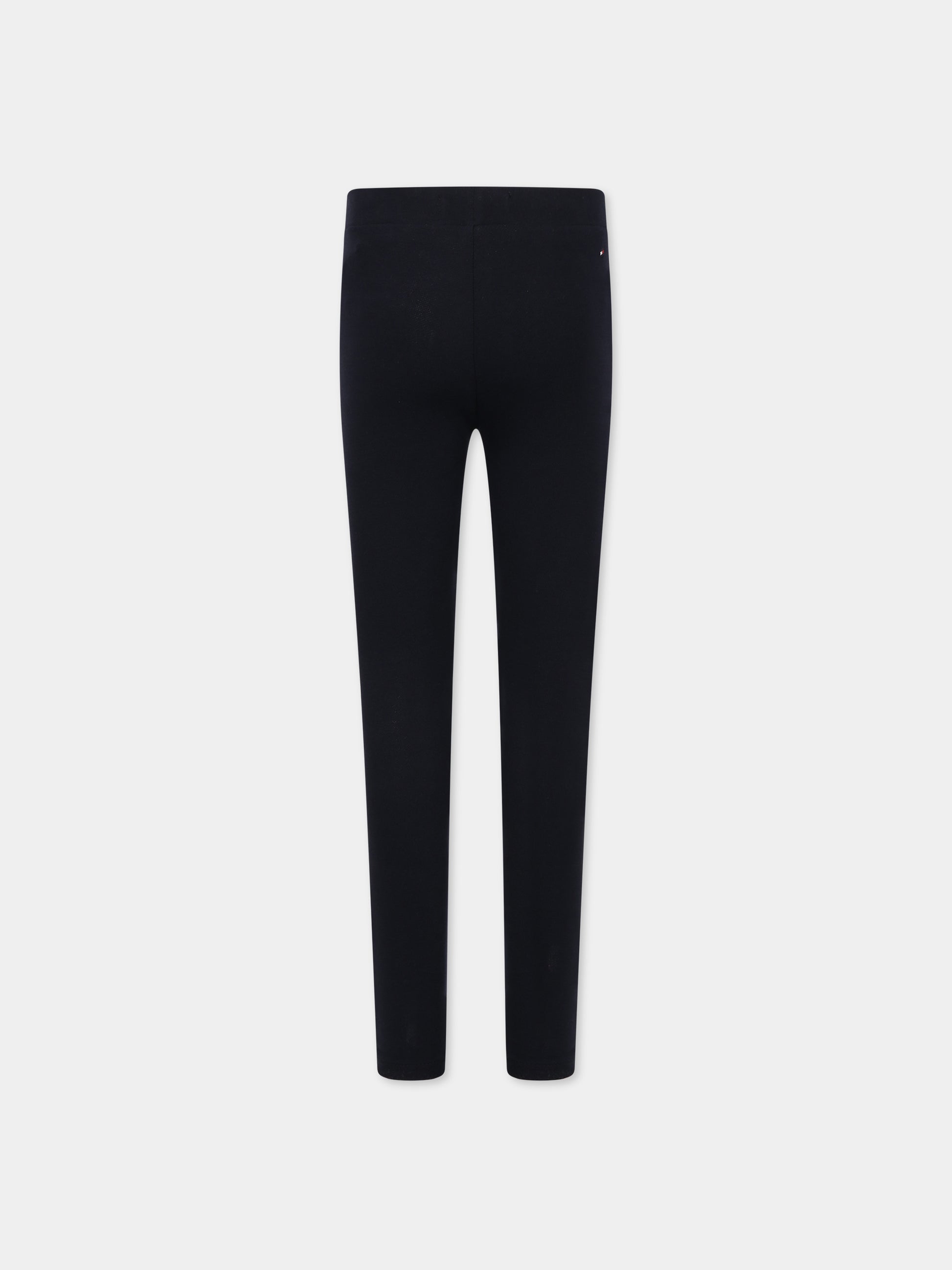 Leggings blu per bambina con logo,Tommy Hilfiger Junior,KG0KG07410 DW5