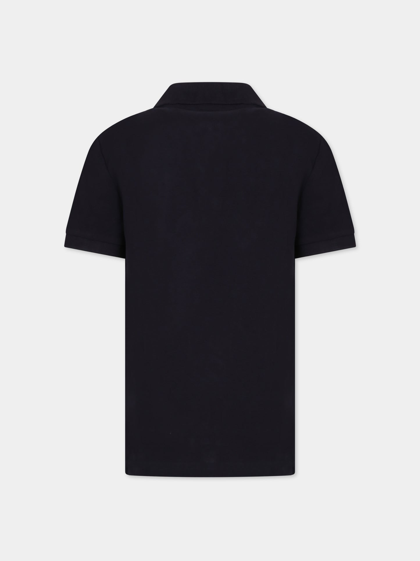 Polo blu per bambino con monogramma,Tommy Hilfiger Junior,KB0KB08318 DW5