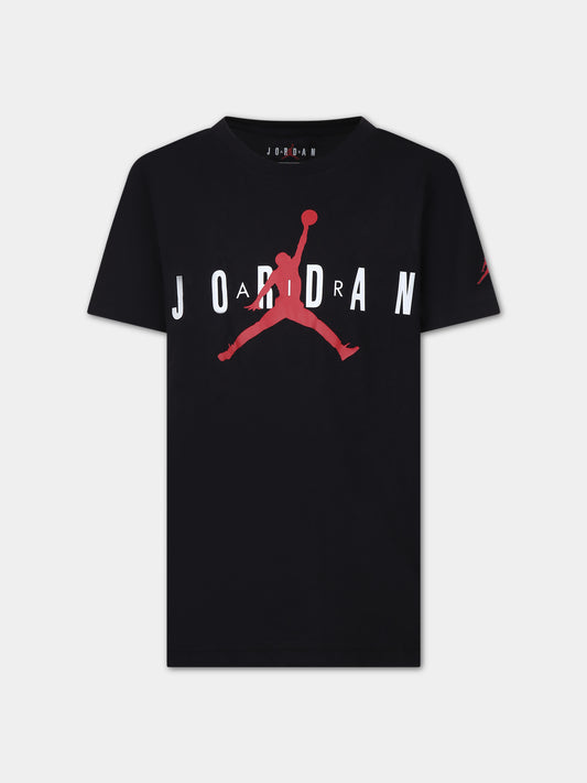 T-shirt nera per bambino con stampa e logo,Jordan,955175 023
