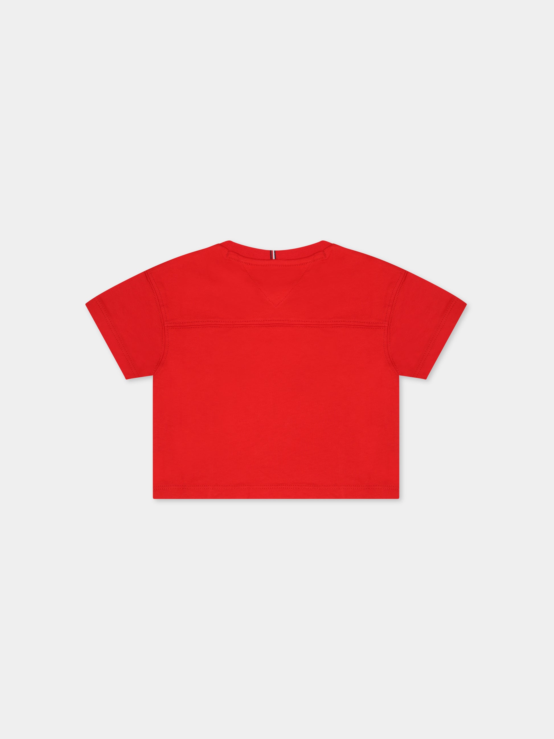 T-shirt rossa per neonato con logo,Tommy Hilfiger Junior,KG0KG07257 XNL