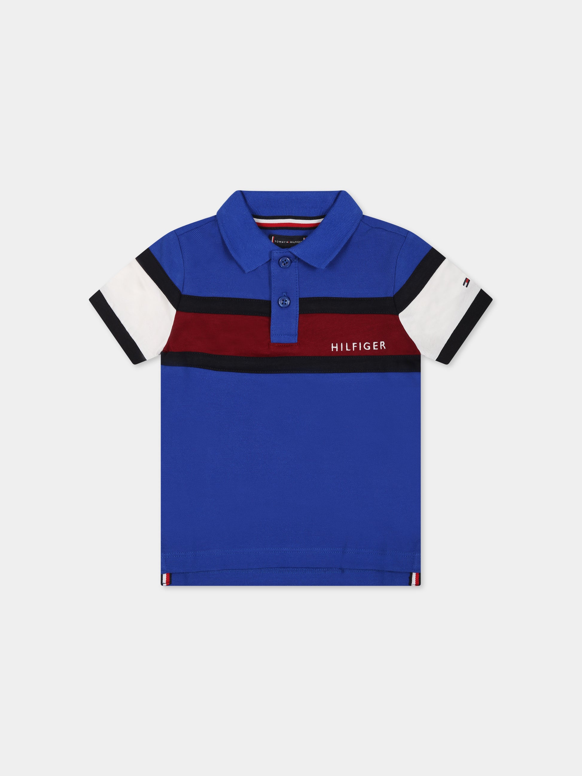 Polo blu per neonato con logo,Tommy Hilfiger Junior,KB0KB08158