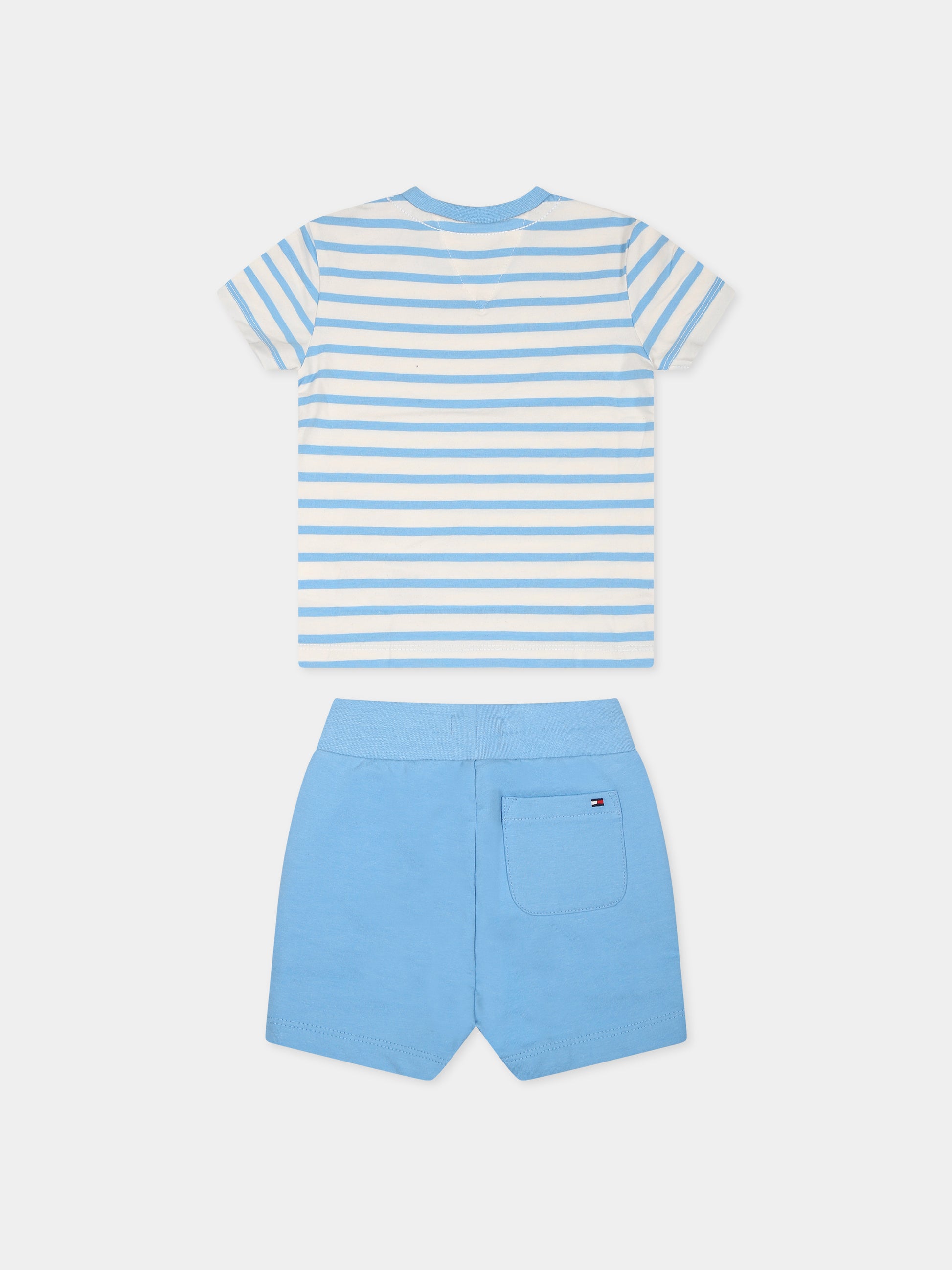Completo celeste per neonato con logo,Tommy Hilfiger Junior,KN0KN01596