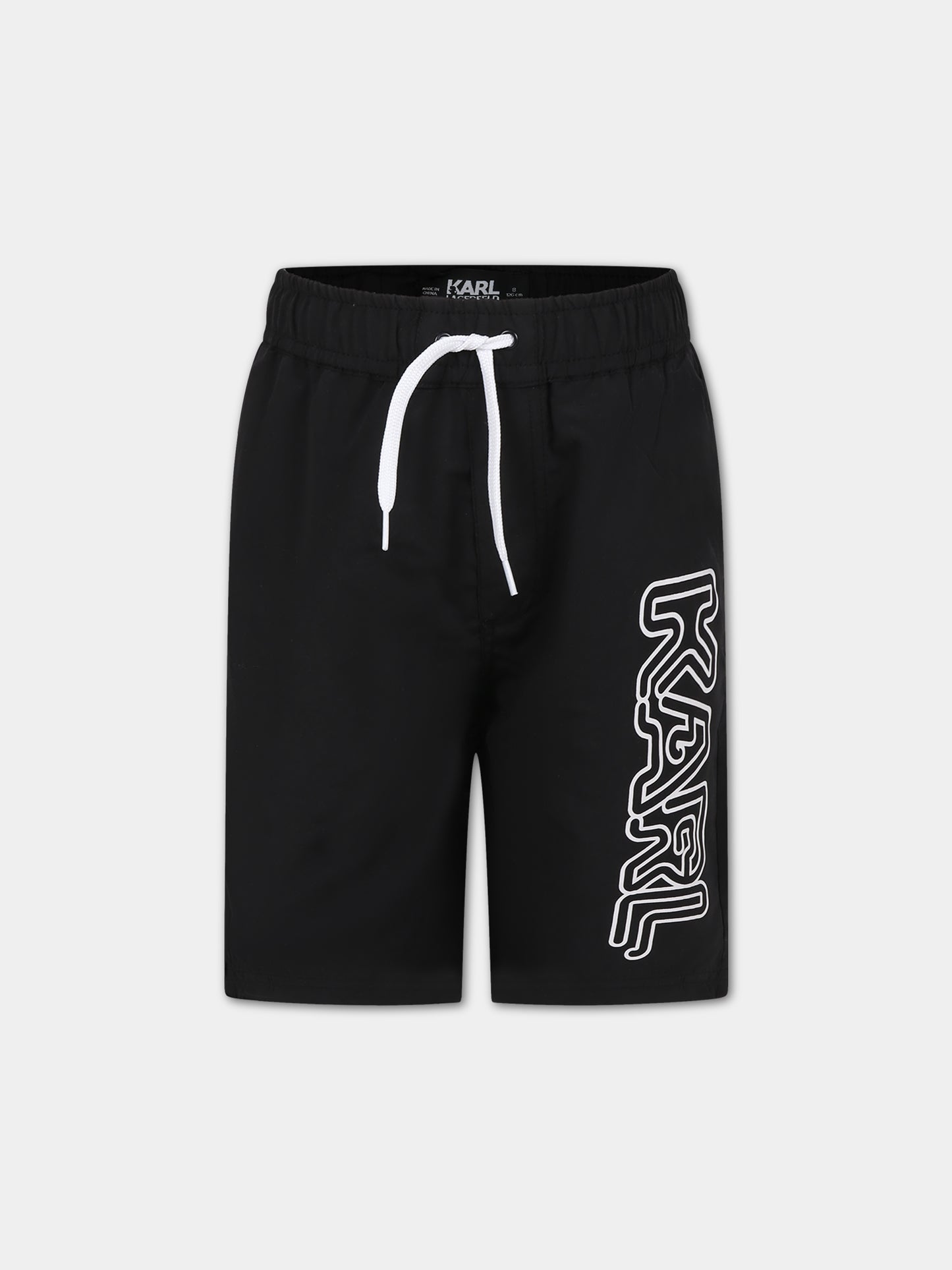 Boxer mare nero per bambino con logo,Karl Lagerfeld Kids,Z20098 09B