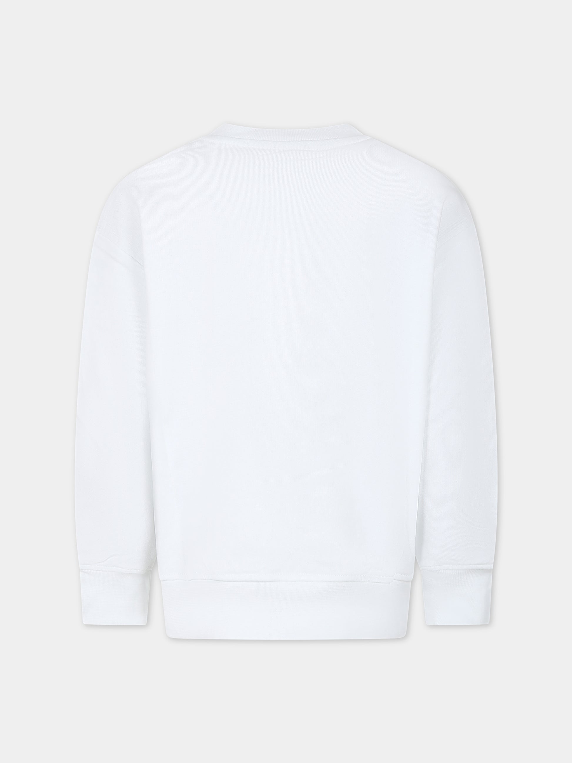 Felpa bianca per bambini con logo,Msgm Kids,MS029323 001