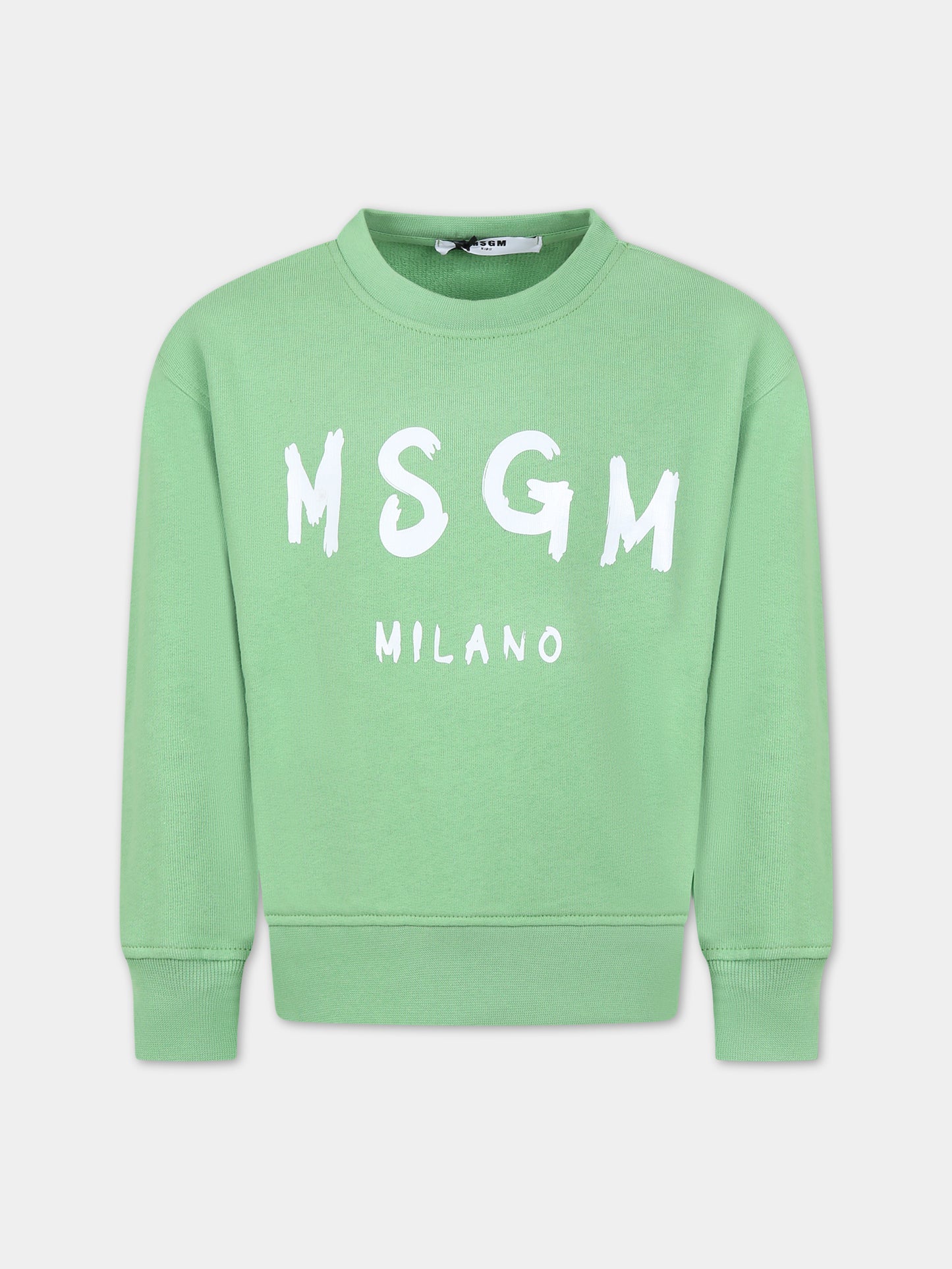 Felpa verde per bambini con logo,Msgm Kids,MS029324 902