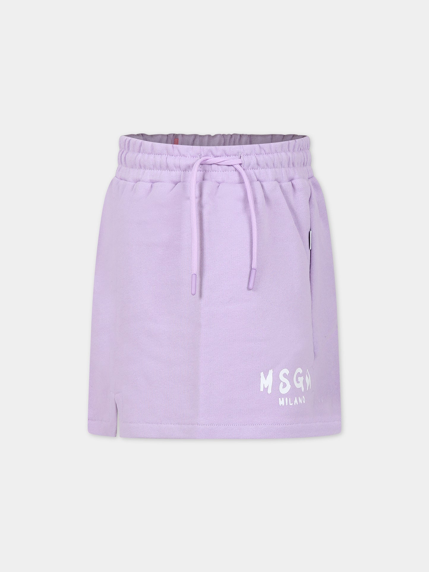 Gonna lilla per bambina con logo,Msgm Kids,MS029328 071