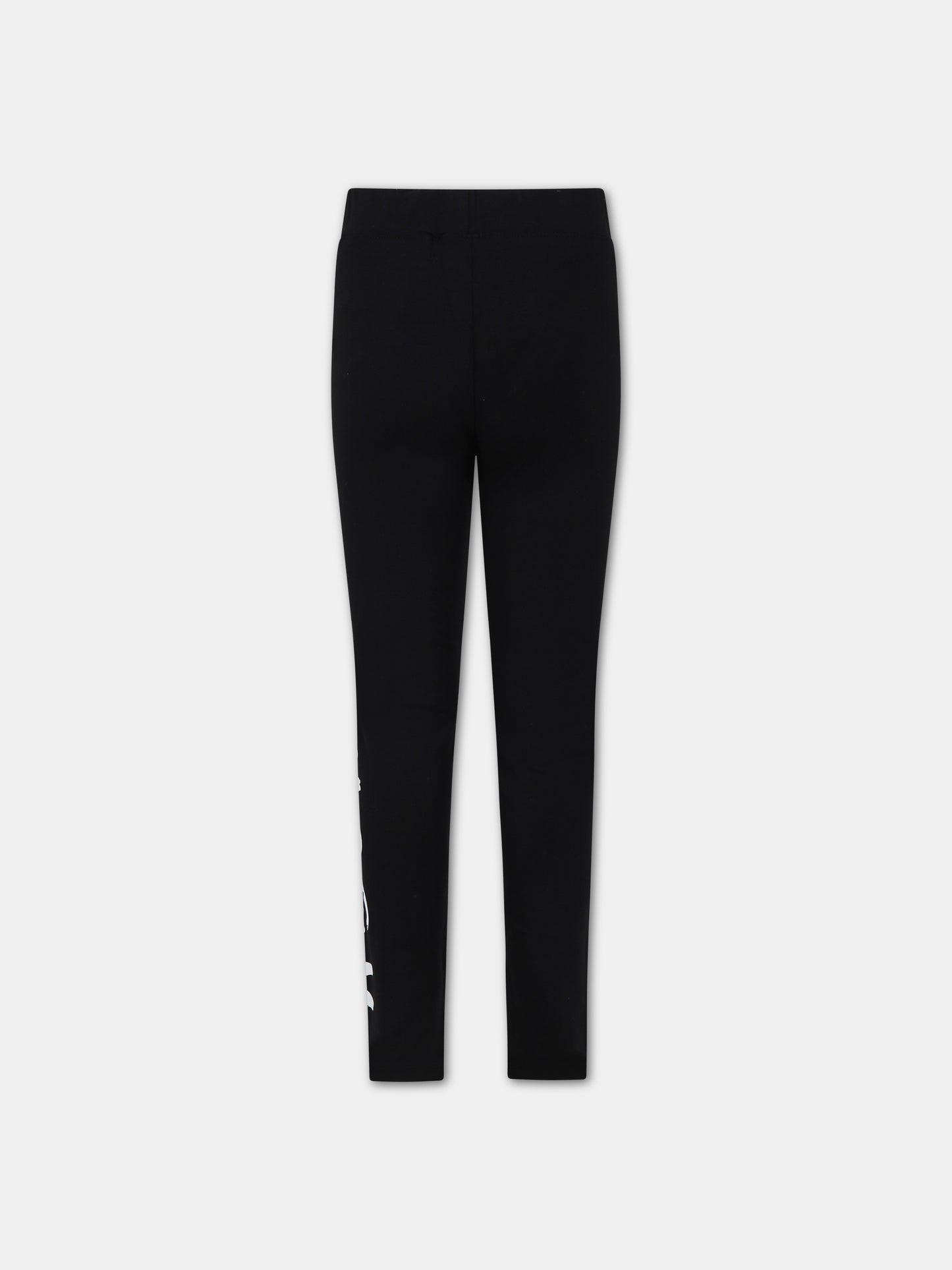 Leggings neri per bambina con logo,Msgm Kids,MS029330 110