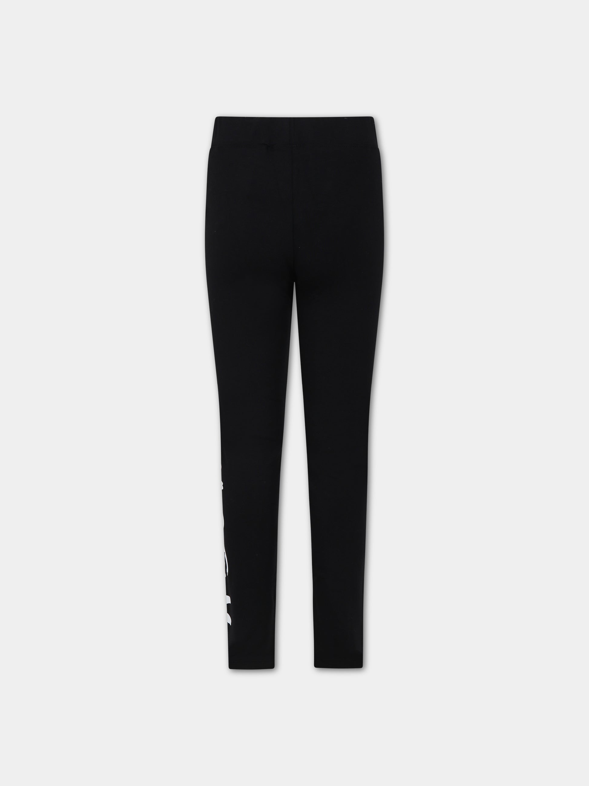 Leggings neri per bambina con logo,Msgm Kids,MS029330 110