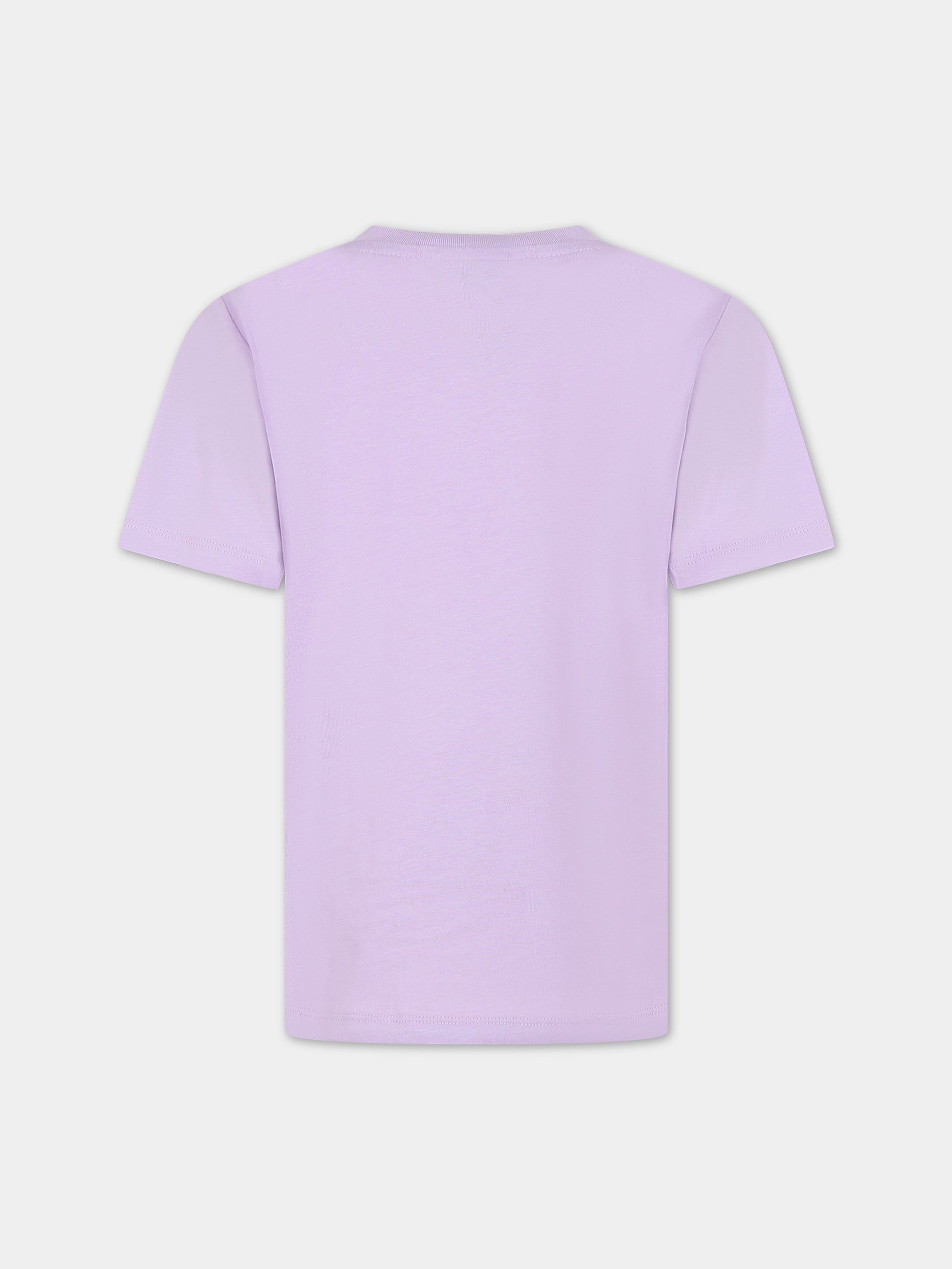 T-shirt lilla per bambina con logo,Msgm Kids,MS029458 071
