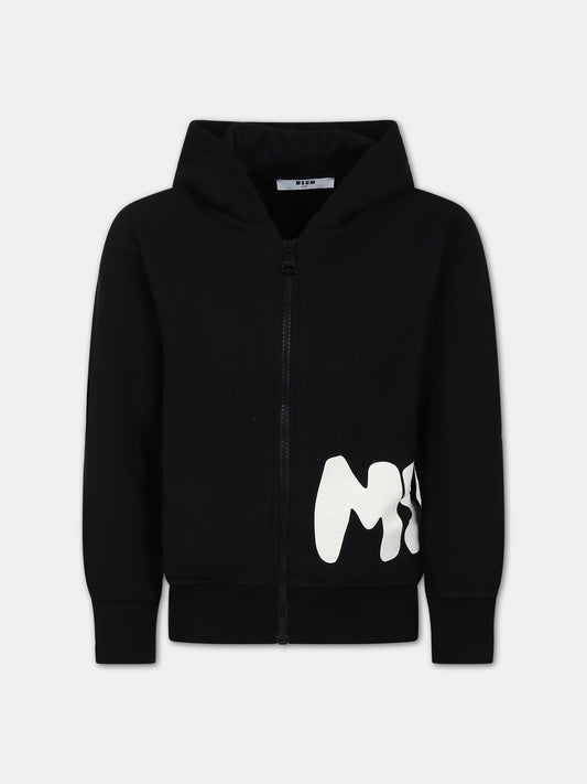 Felpa nera per bambini con logo,Msgm Kids,MS029571 110