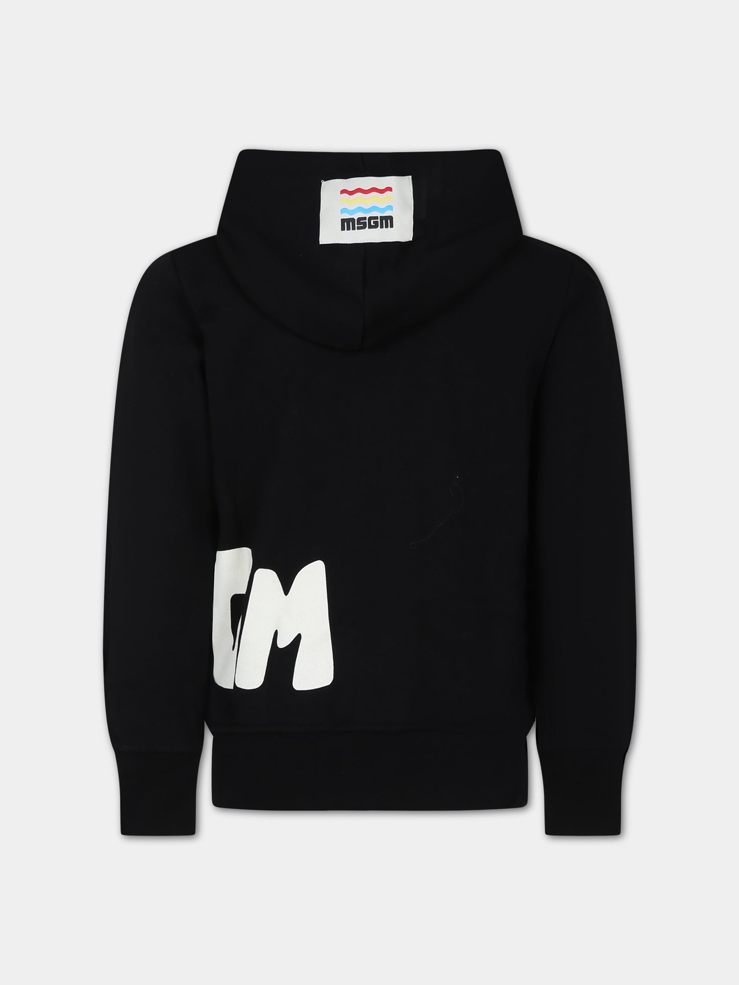 Felpa nera per bambini con logo,Msgm Kids,MS029571 110