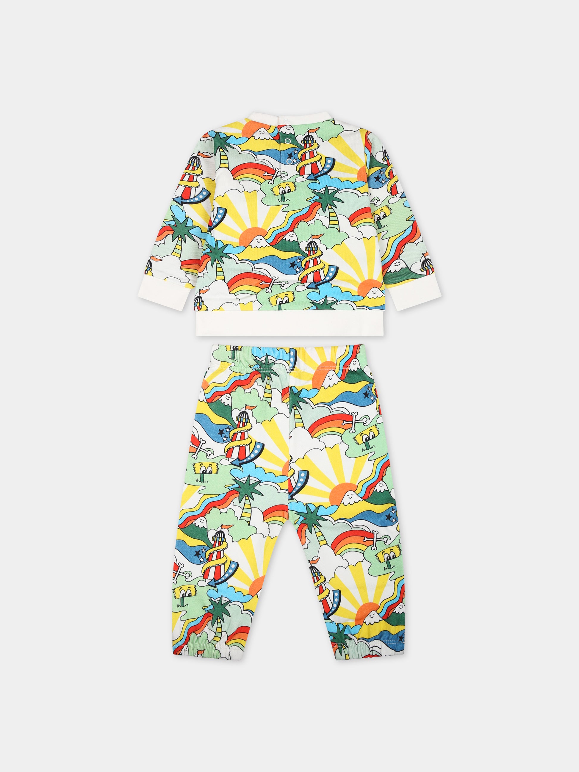 Completo bianco per neonato con stampa,Stella Mccartney Kids,TS3510 Z1073 101MC