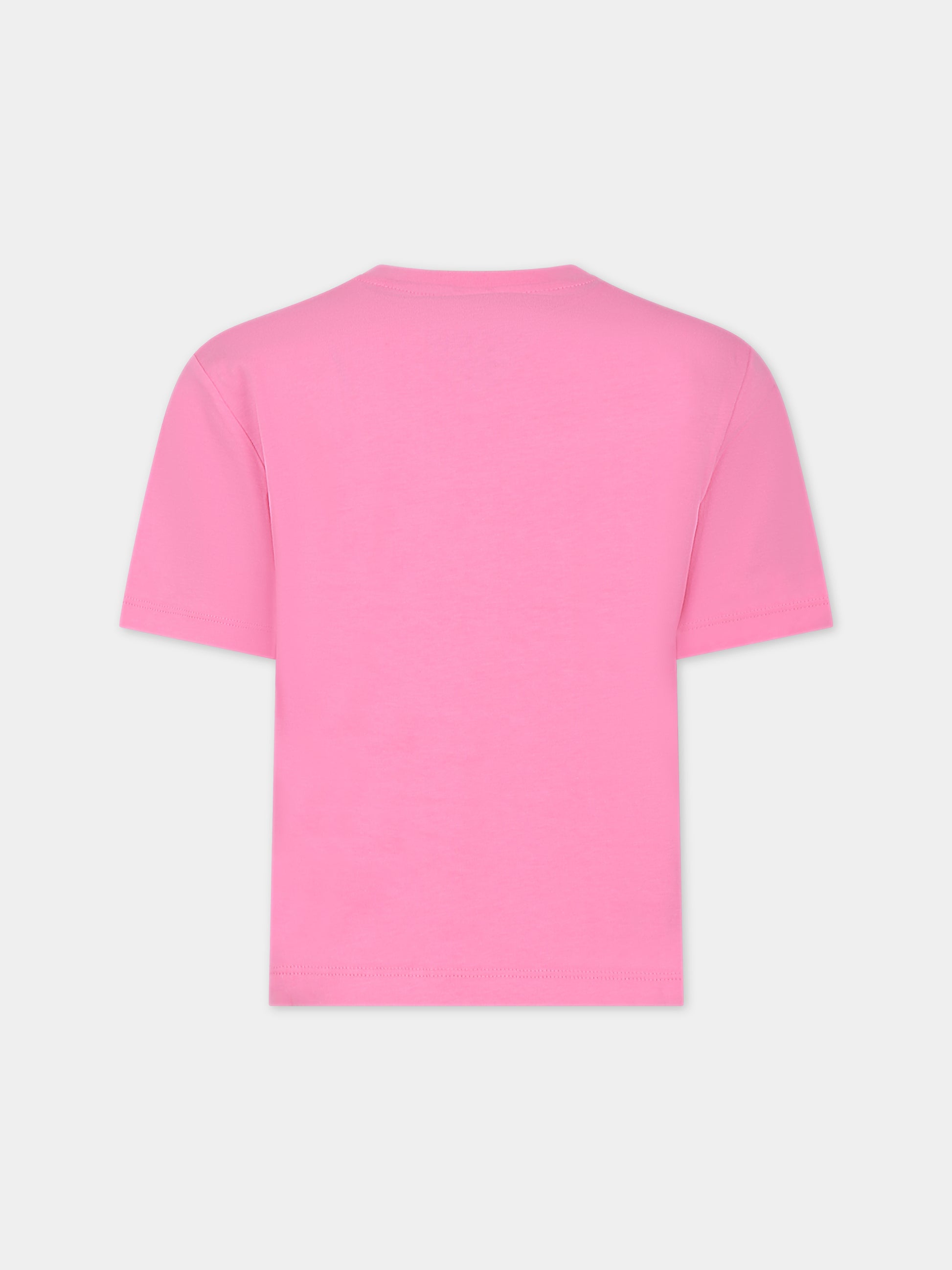 T-shirt rosa per bambina con logo,Stella Mccartney Kids,TS8A61 Z0434 511