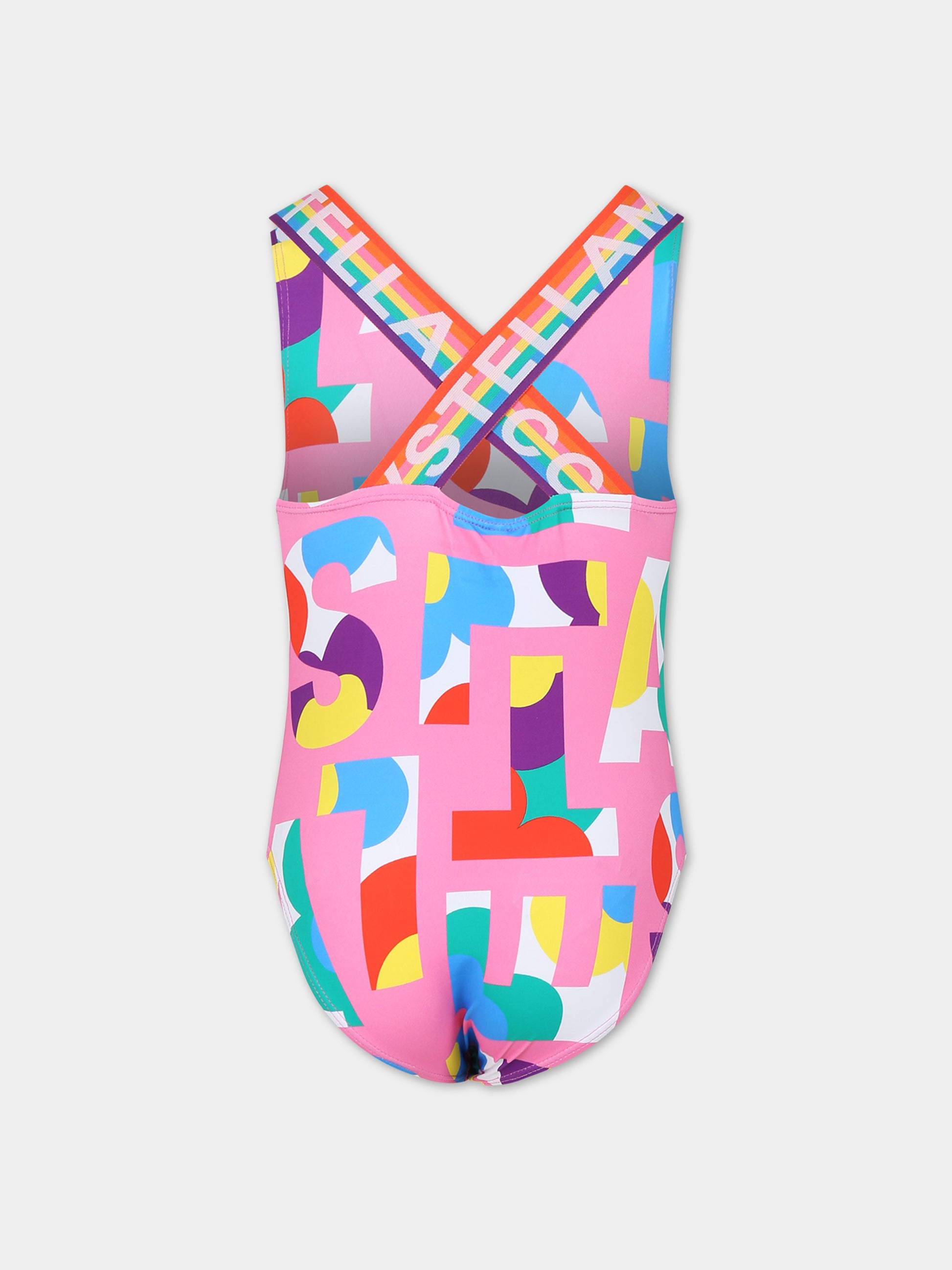 Costume rosa per bambina con logo,Stella Mccartney Kids,TSCB89 Z1132 511MC